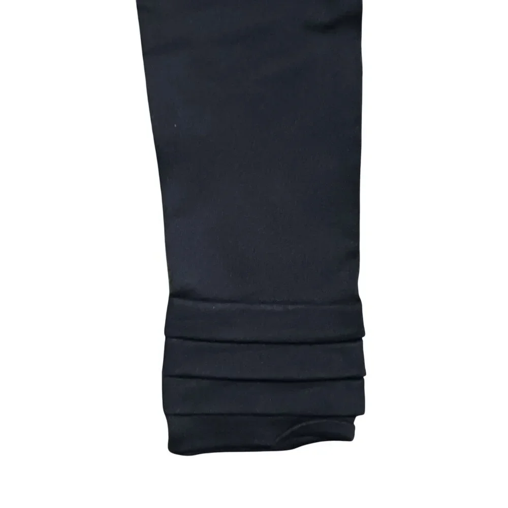 Athleta Women's Black Nylon Spandex Leggings Ruffled‎ Ankle Detail Size S